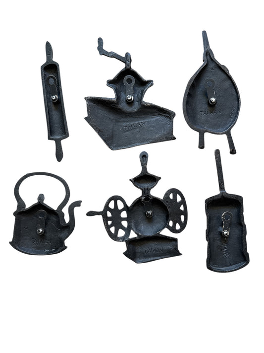 Vintage 6 Piece Cast Iron Kitchen Decor