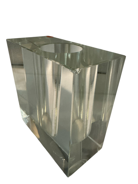 #4 - Vintage Mid Century Modern Offset Block Bud Vase