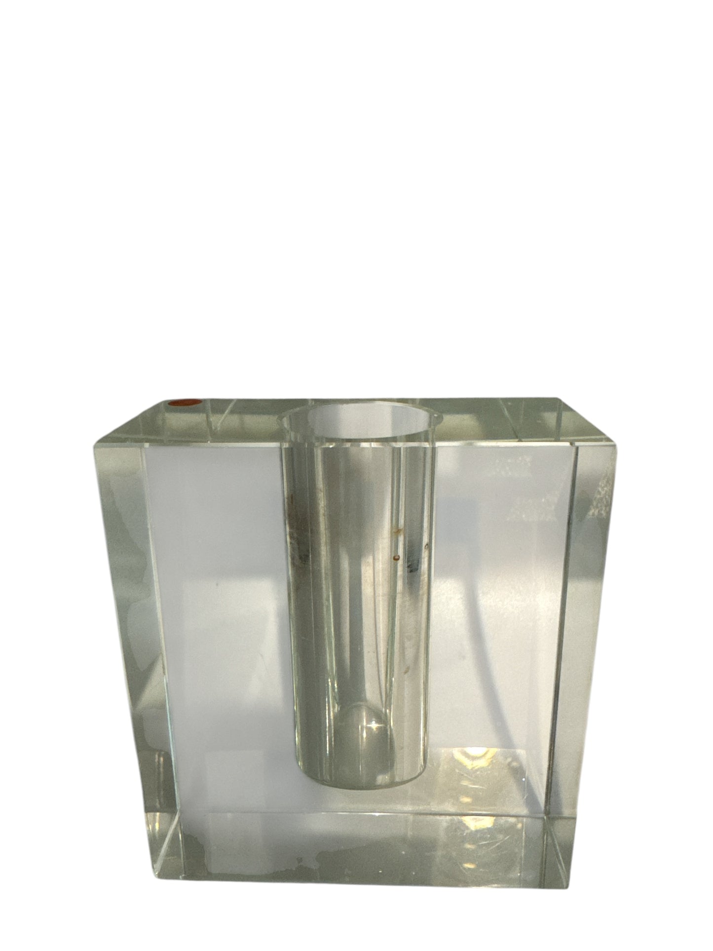 #3 - Vintage Mid Century Modern Glass Block Bud Vase