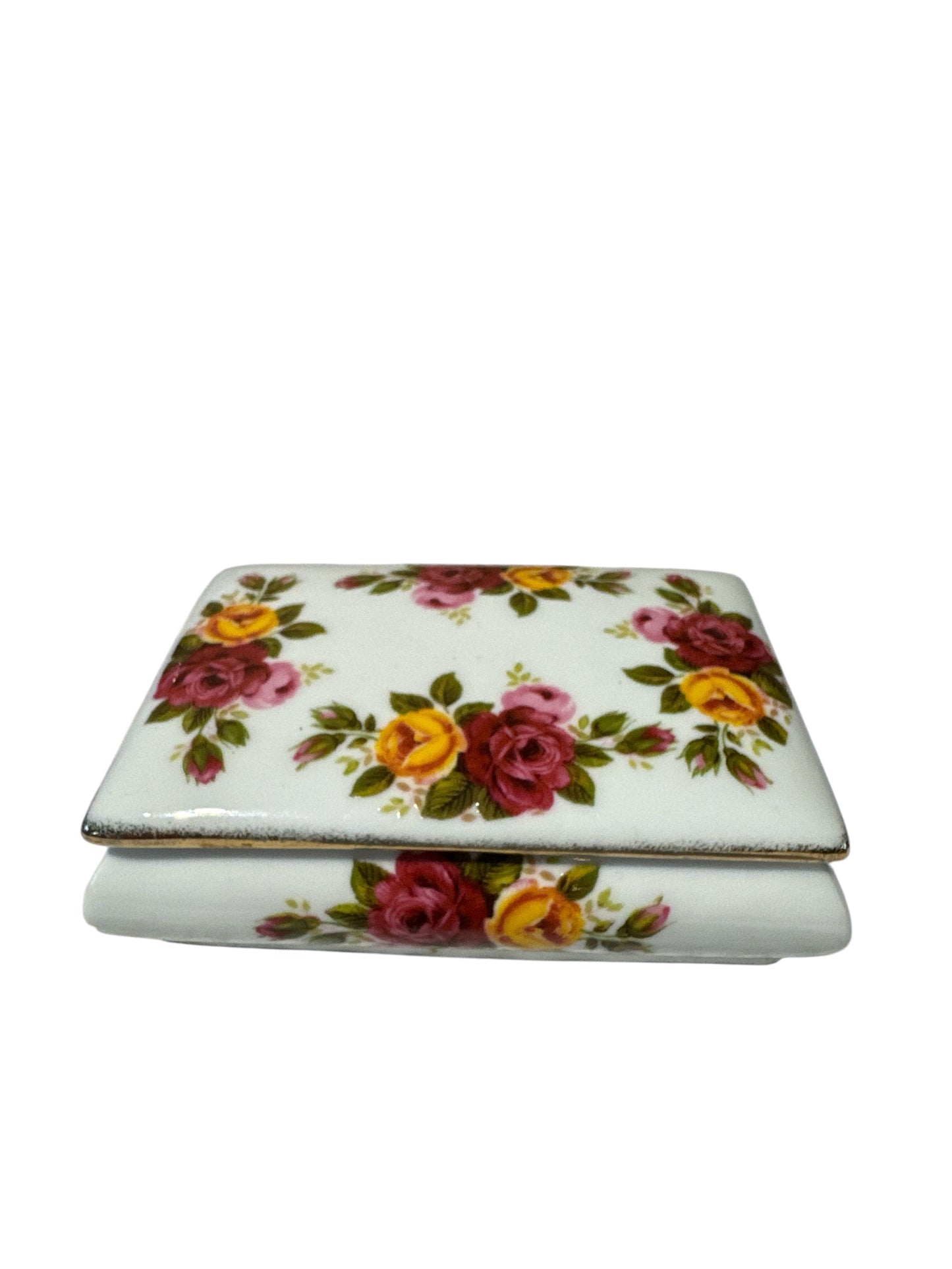 Cottage Rose Rectangular Trinket Box