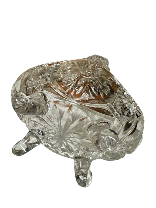 Lead Crystal Flower Basket Footed