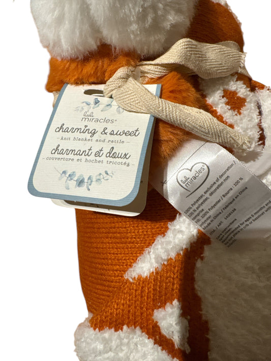 Little Miracles Charming & Sweet Knit Blanket & Rattle - Fox