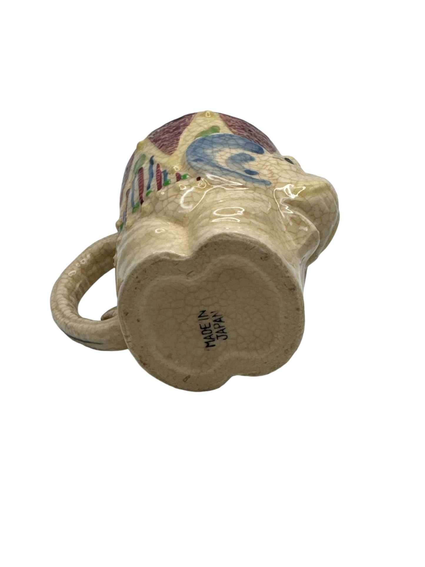 Antique Japanese Happy Elephant Teapot & 2 Tea Cups Banko Ware
