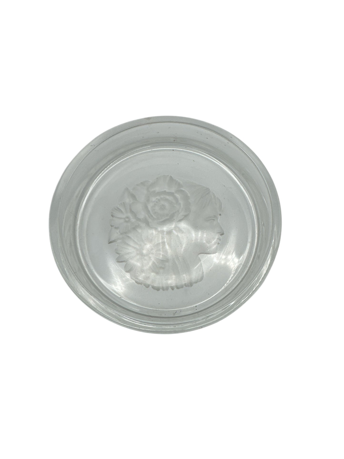 Crystal Etched Dish - Maiden's Head