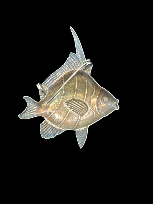 Sterling Silver Fish Brooch