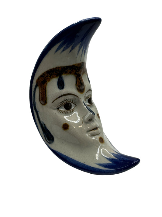 Tonala Mexican Pottery Crescent Moon Face