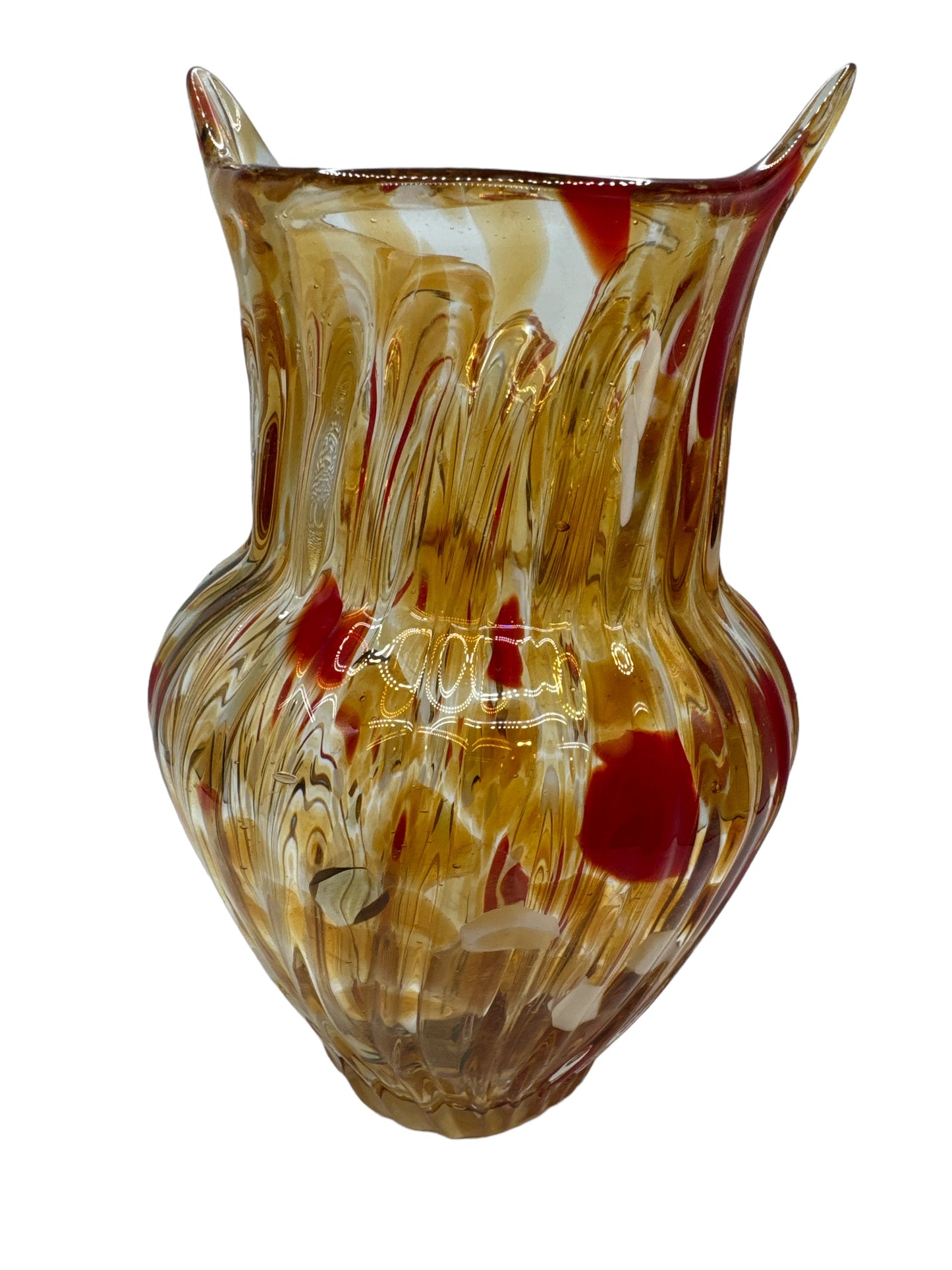 Vintage MCM Amber Owl Vase