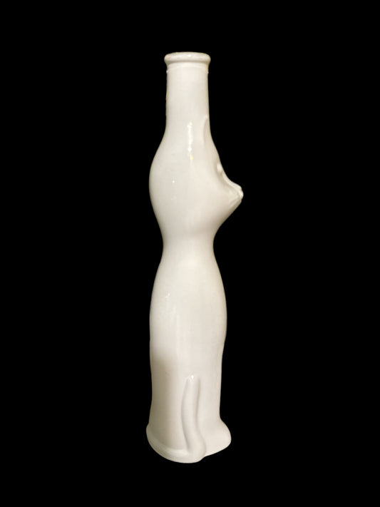 White Cat Vase