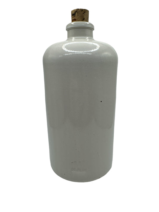 Vintage White Glazed Stoneware Bottle