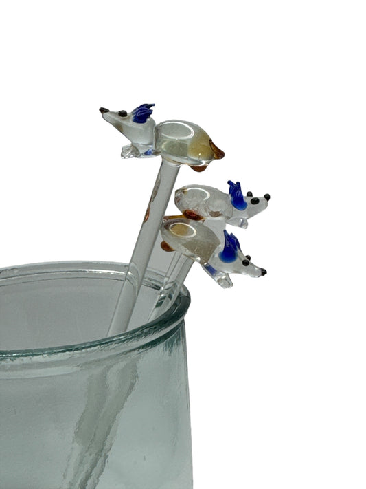 Three Mice Glass Stir Sticks