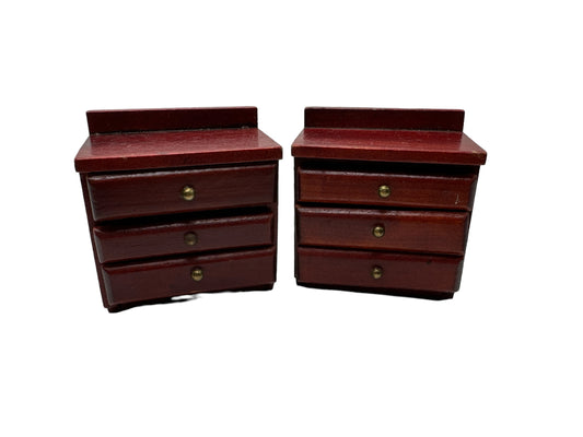 Dollhouse Miniature Wooden Bedside Cabinet