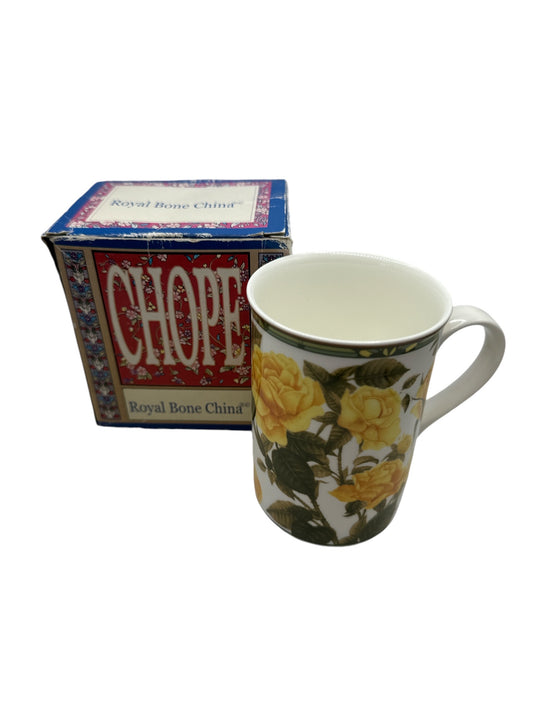 Vintage 1980’s Fine Bone China Mug - Yellow Roses