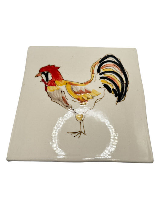 Crate & Barrel Rooster Tile Trivet