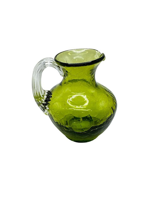 Studio Art Glass Crackle Glass Mini Pitcher