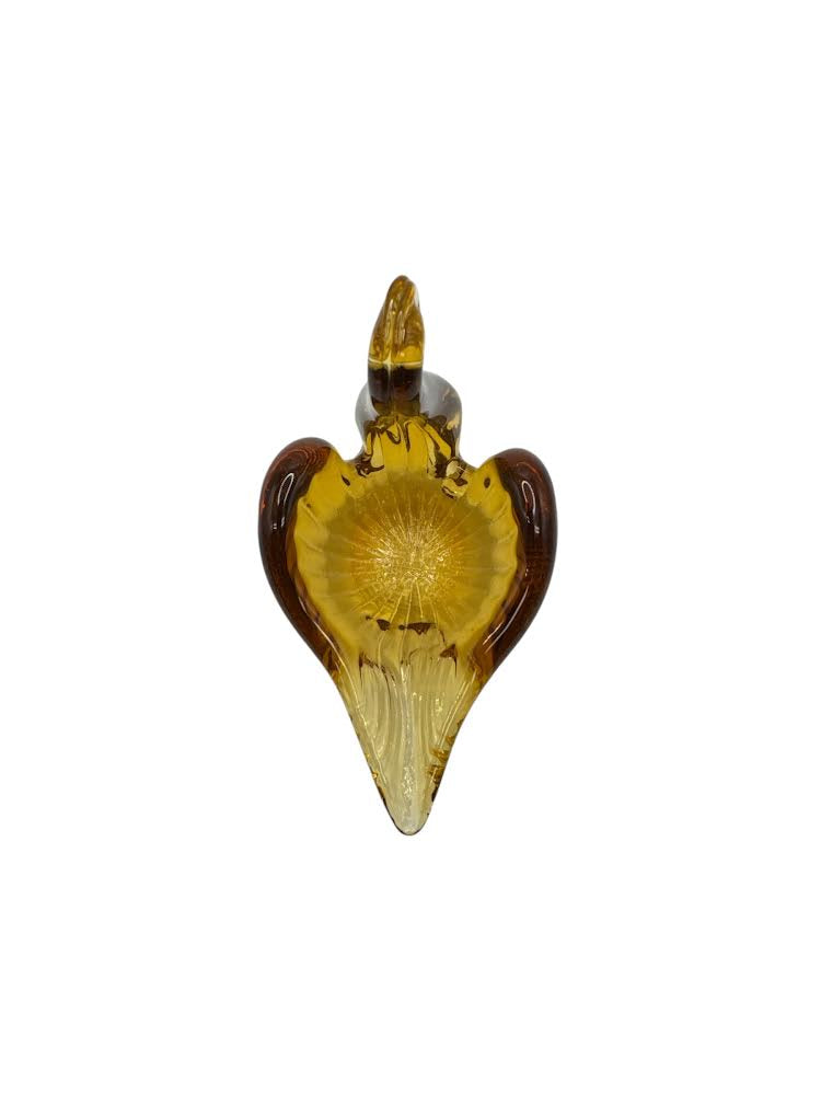 Amber Art Glass Vintage Swan