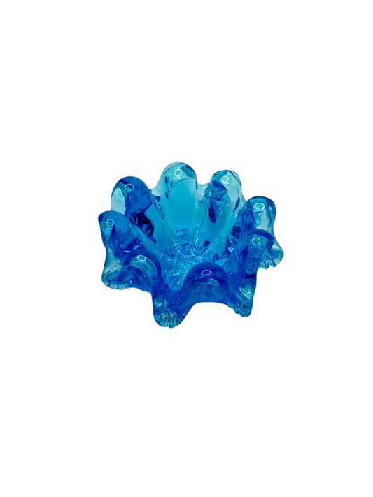 Vintage Blue Art Glass Basket