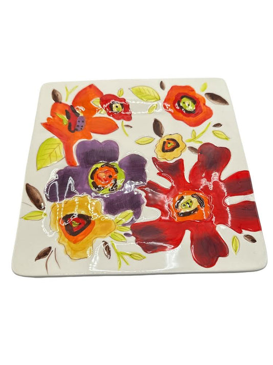 Laurie Gates “Liza” Floral Square Plates (4)