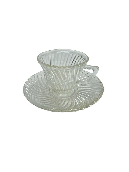 Federal Glass Demitasse Cup & Saucer