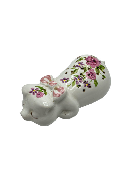 Vintage 1978 Sleeping Pig Floral Sachet Cottage Care Figurine