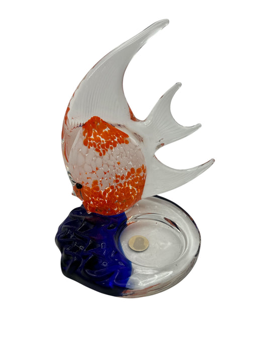 Partylite Art Glass Angel Fish Votive Tealight