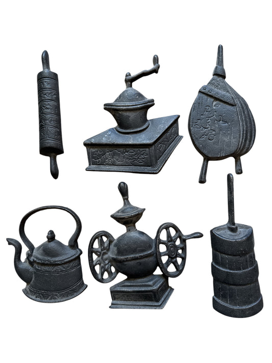 Vintage 6 Piece Cast Iron Kitchen Decor