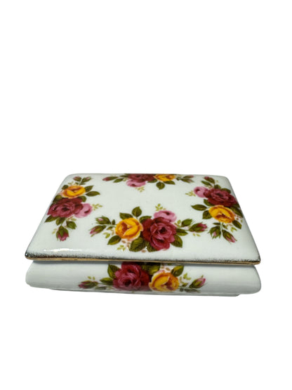 Cottage Rose Rectangular Trinket Box