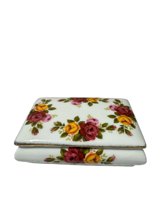 Cottage Rose Rectangular Trinket Box