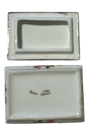 Cottage Rose Rectangular Trinket Box