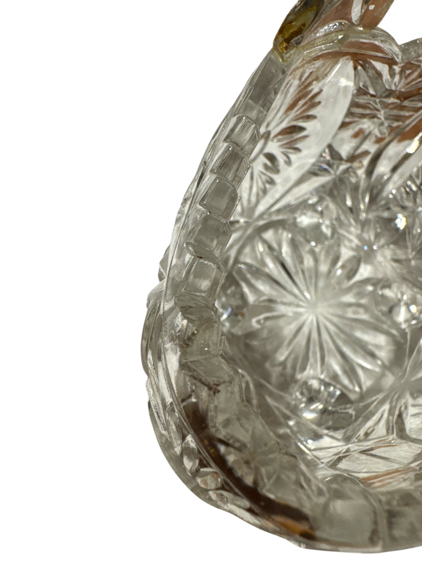 Lead Crystal Flower Basket Footed