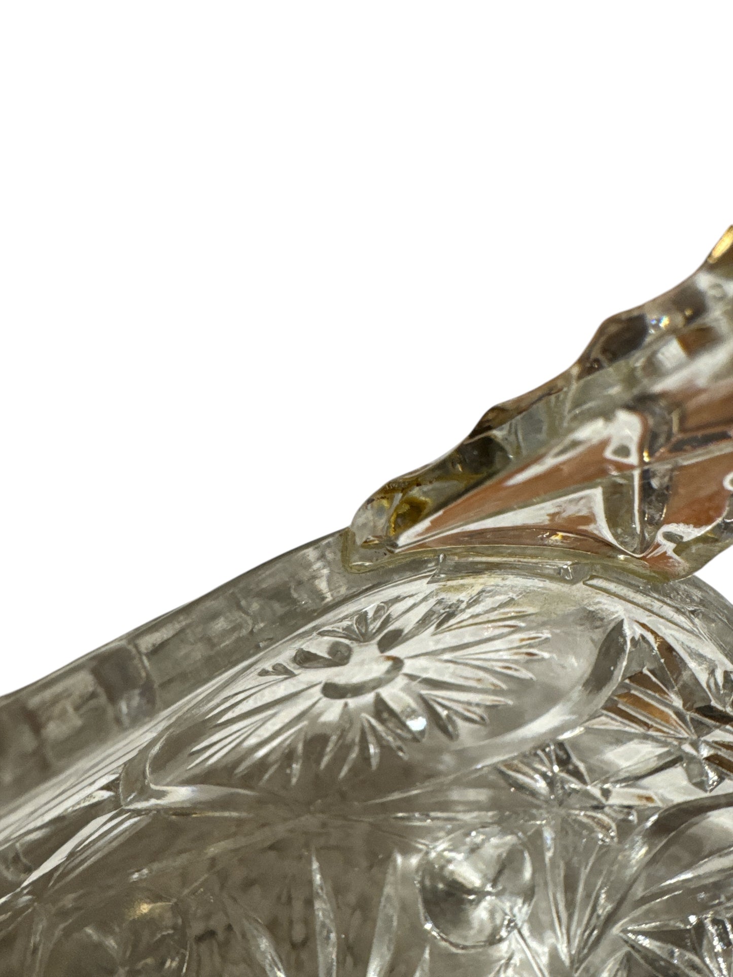 Lead Crystal Flower Basket Footed