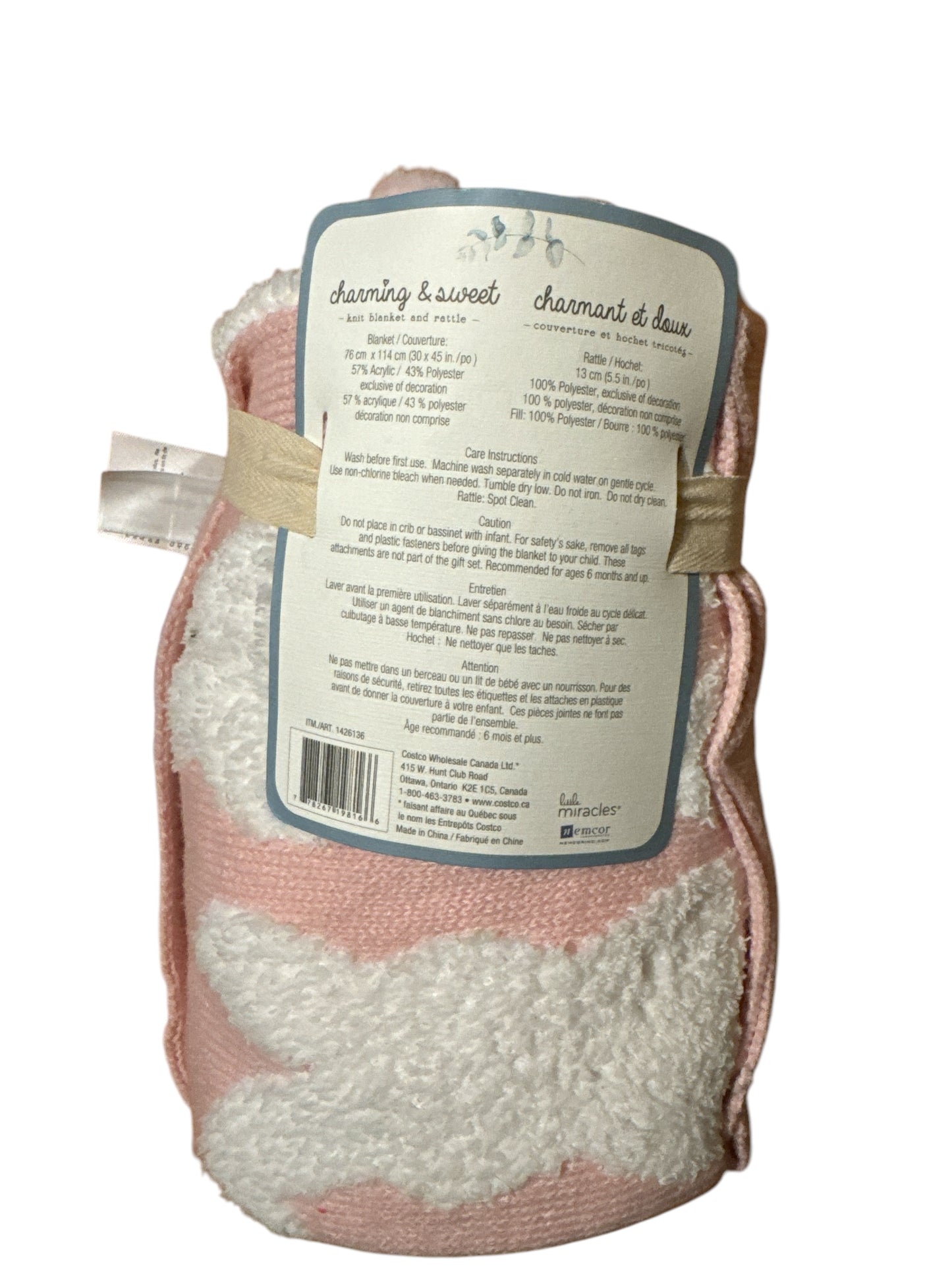 Little Miracles Charming & Sweet Knit Blanket & Rattle - Bunny