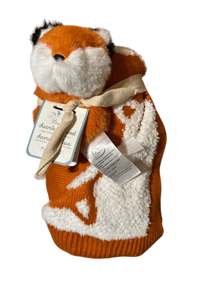 Little Miracles Charming & Sweet Knit Blanket & Rattle - Fox