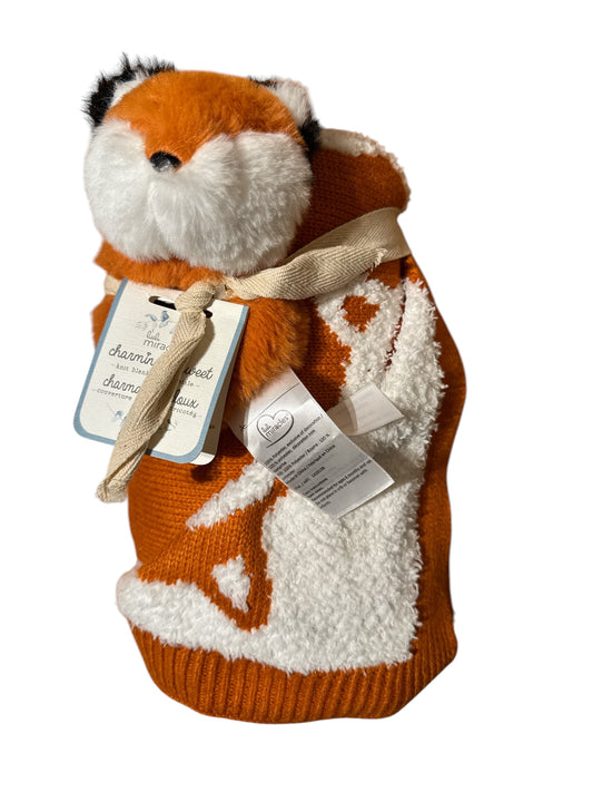 Little Miracles Charming & Sweet Knit Blanket & Rattle - Fox