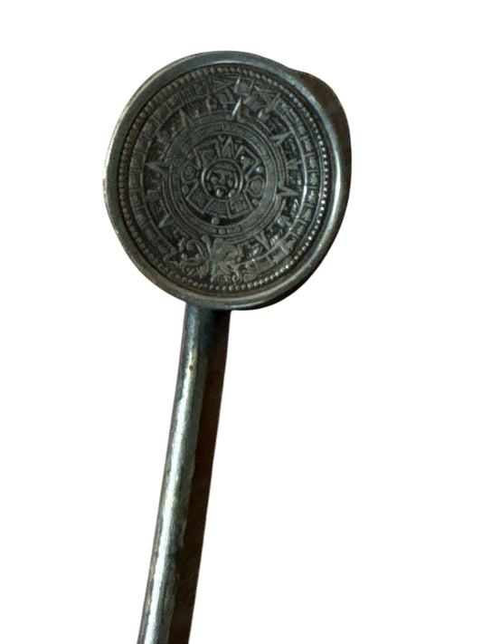 Vintage Alpaca Mexico Aztec Mayan Cocktail Straw/Spoon