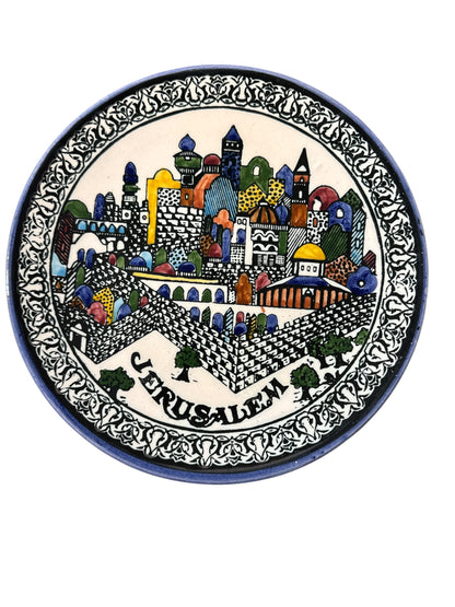 Jerusalem Hand Painted Armenian Jewish Collectible Wall Plate