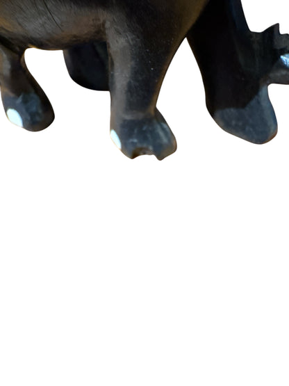 2 Hand Carved Wood Elephants