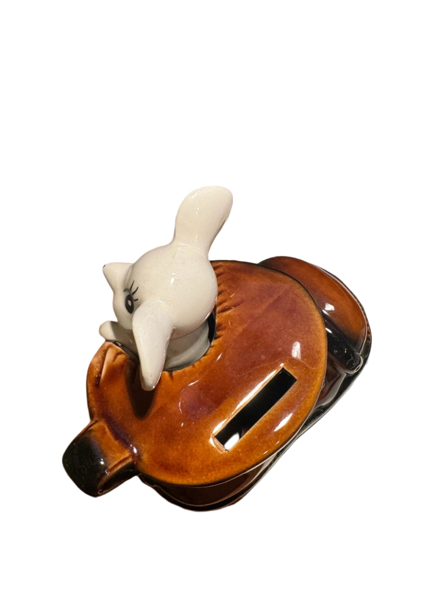 Ceramic Brown Boot Coin Bank