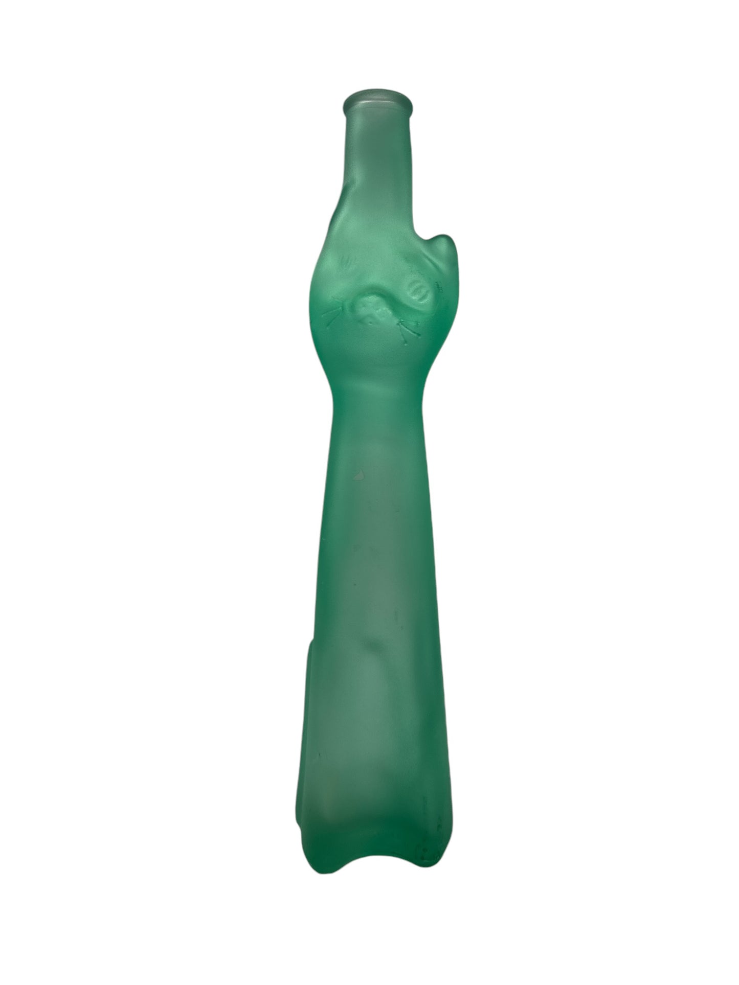 Green Clear Cat Wine Bottle