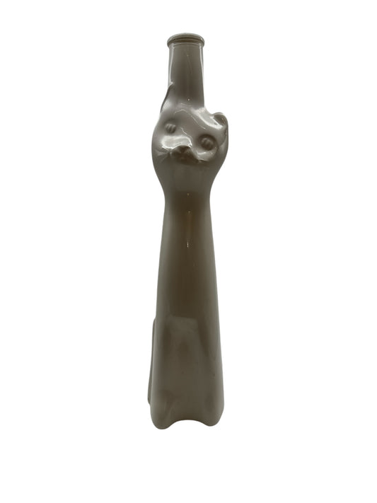 Silver Toned Cat Wine Bottle