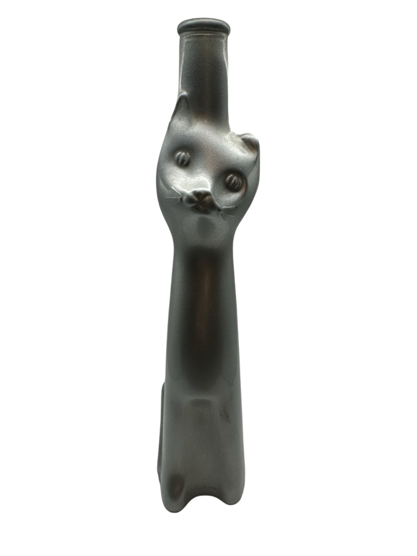 Silver Cat Wine Bottle