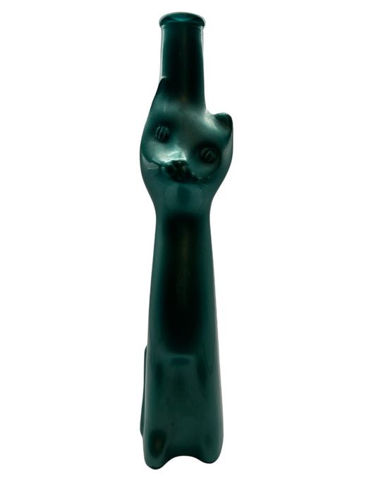 Sea Green Cat Wine Bottle
