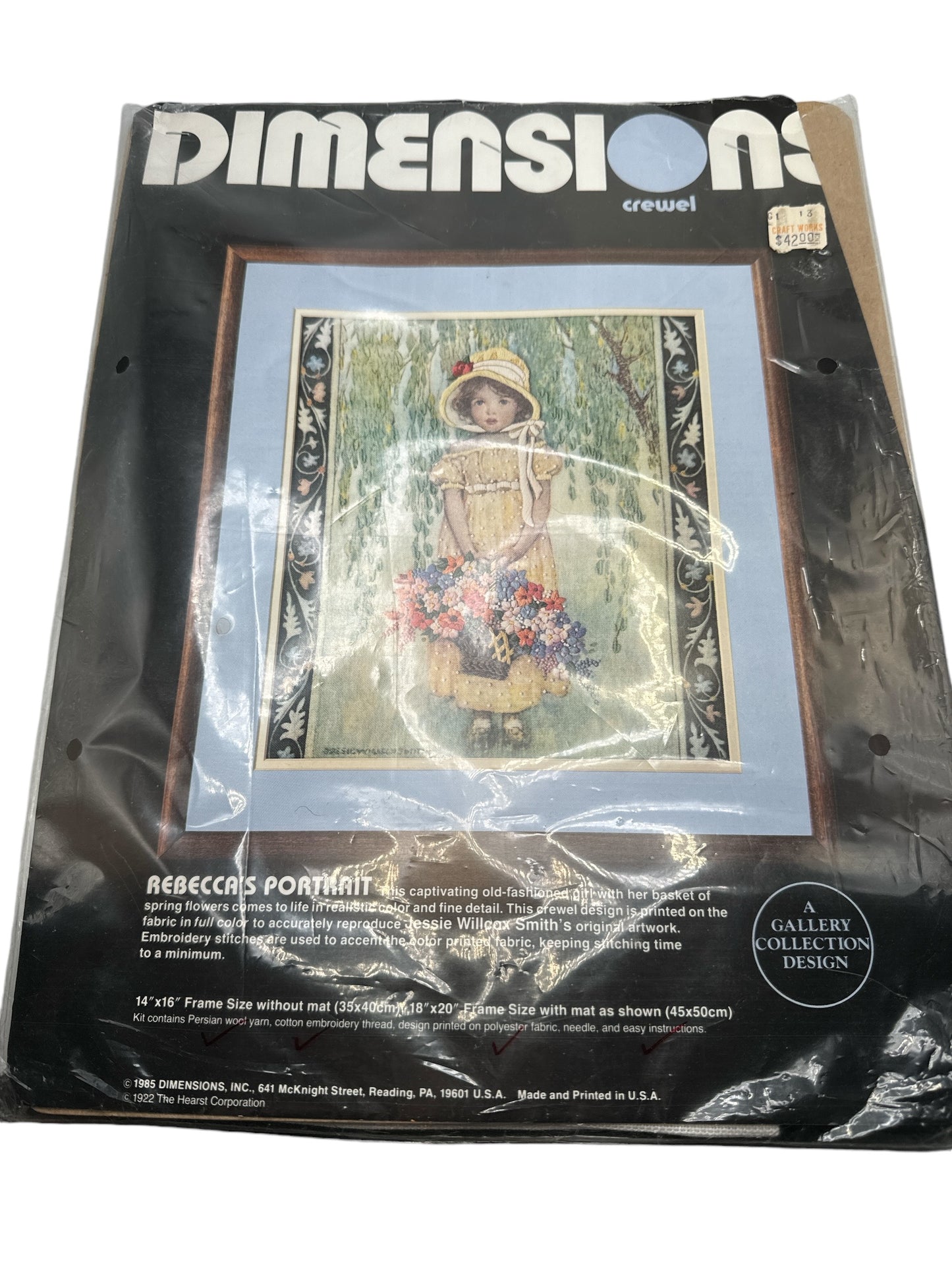Dimensions Crewel Kit - Rebecca's Portrait 1985