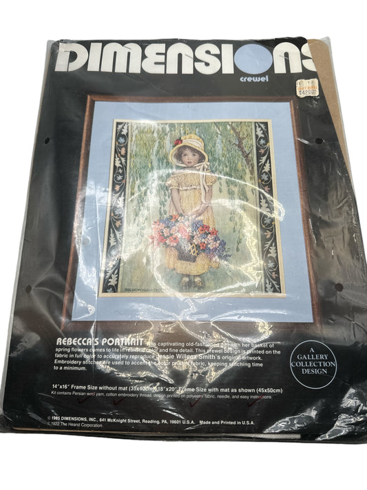 Dimensions Crewel Kit - Rebecca's Portrait 1985