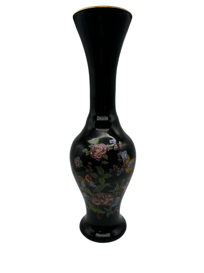 Black Flower & Butterfly Vase