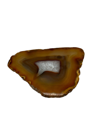 Agate Slice with Pewter Eagle Embellishment
