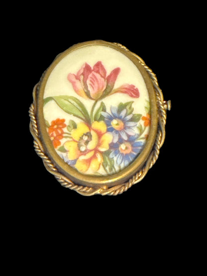 Vintage Limoges Brooch
