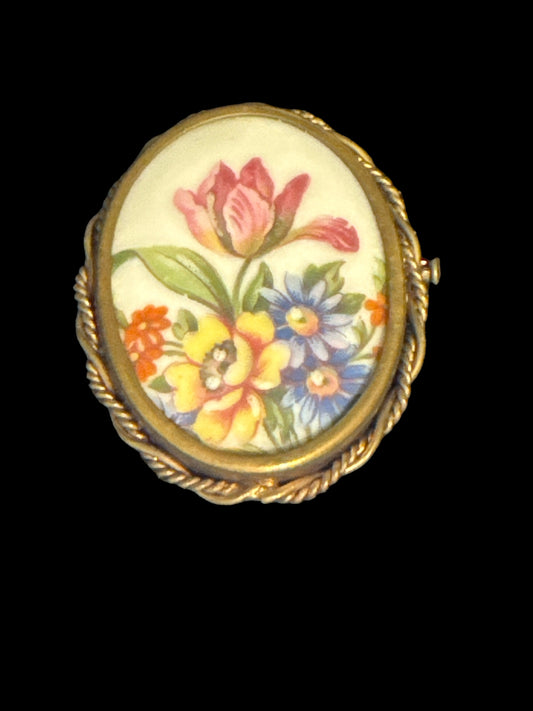 Vintage Limoges Brooch