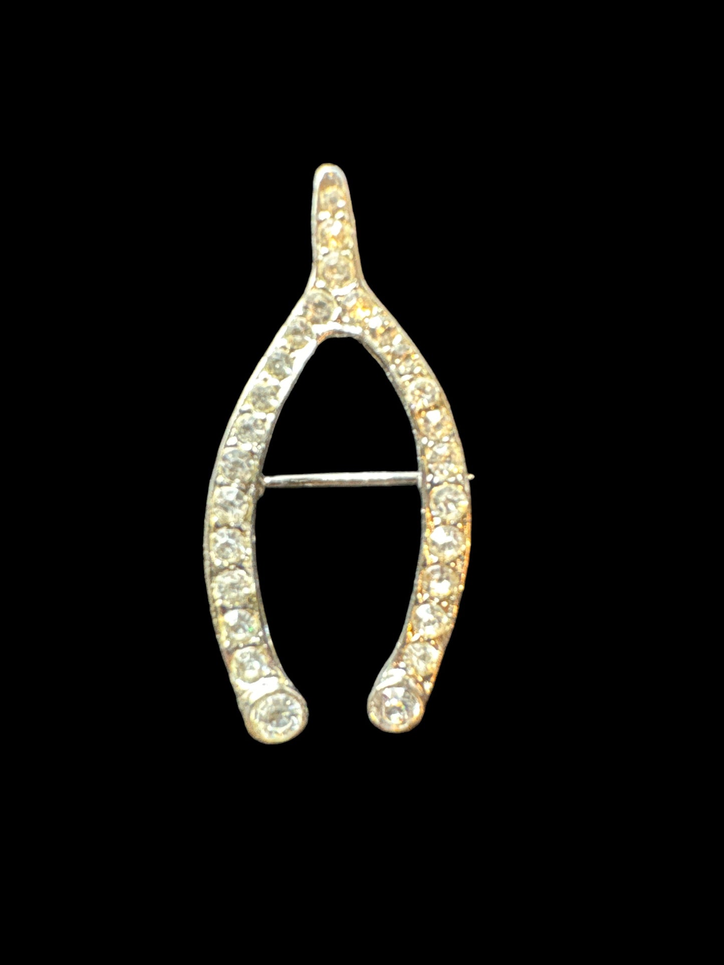 Rhinestone Wish Bone Brooch