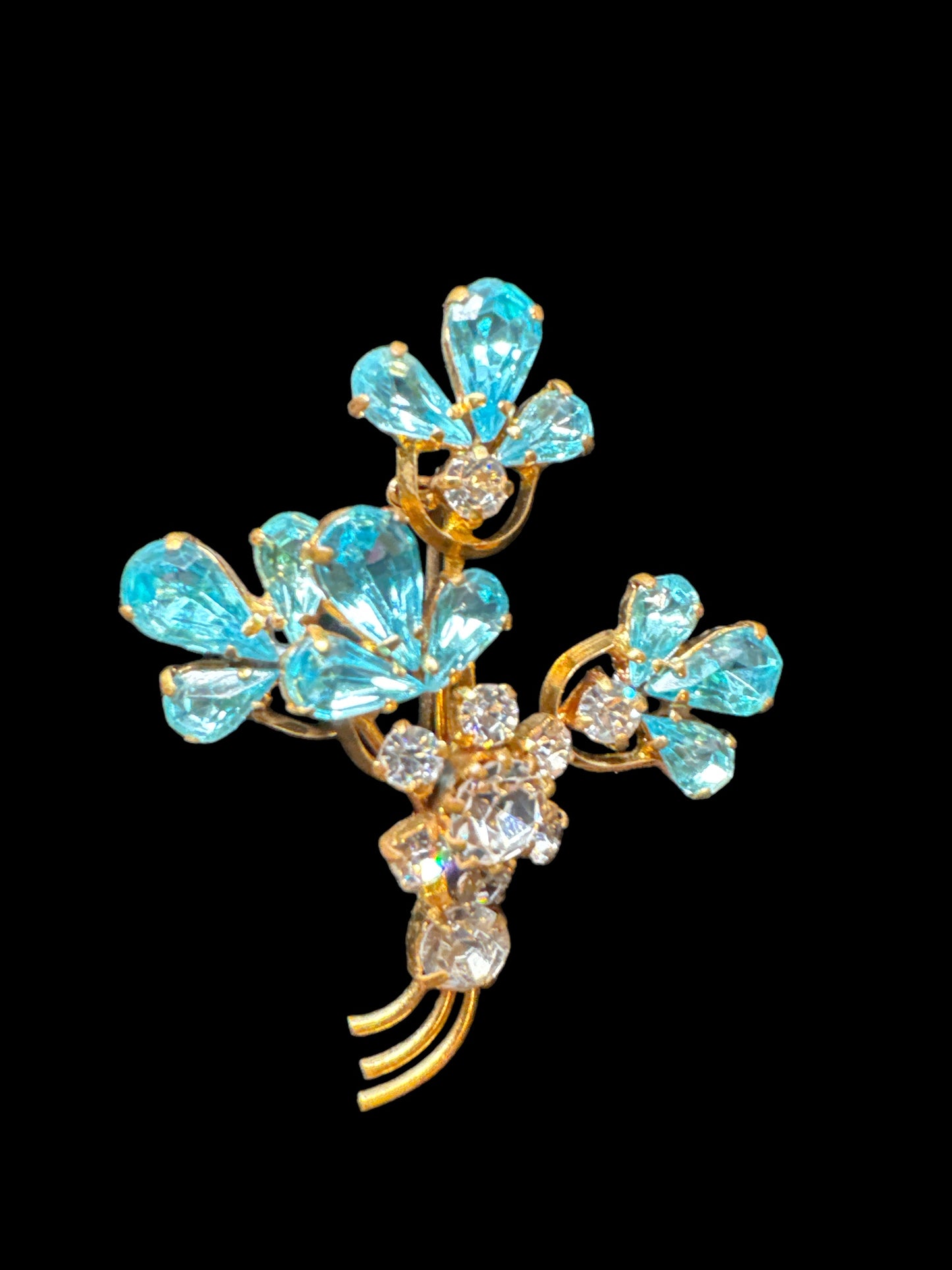 Vintage Rhinestone Flower brooch