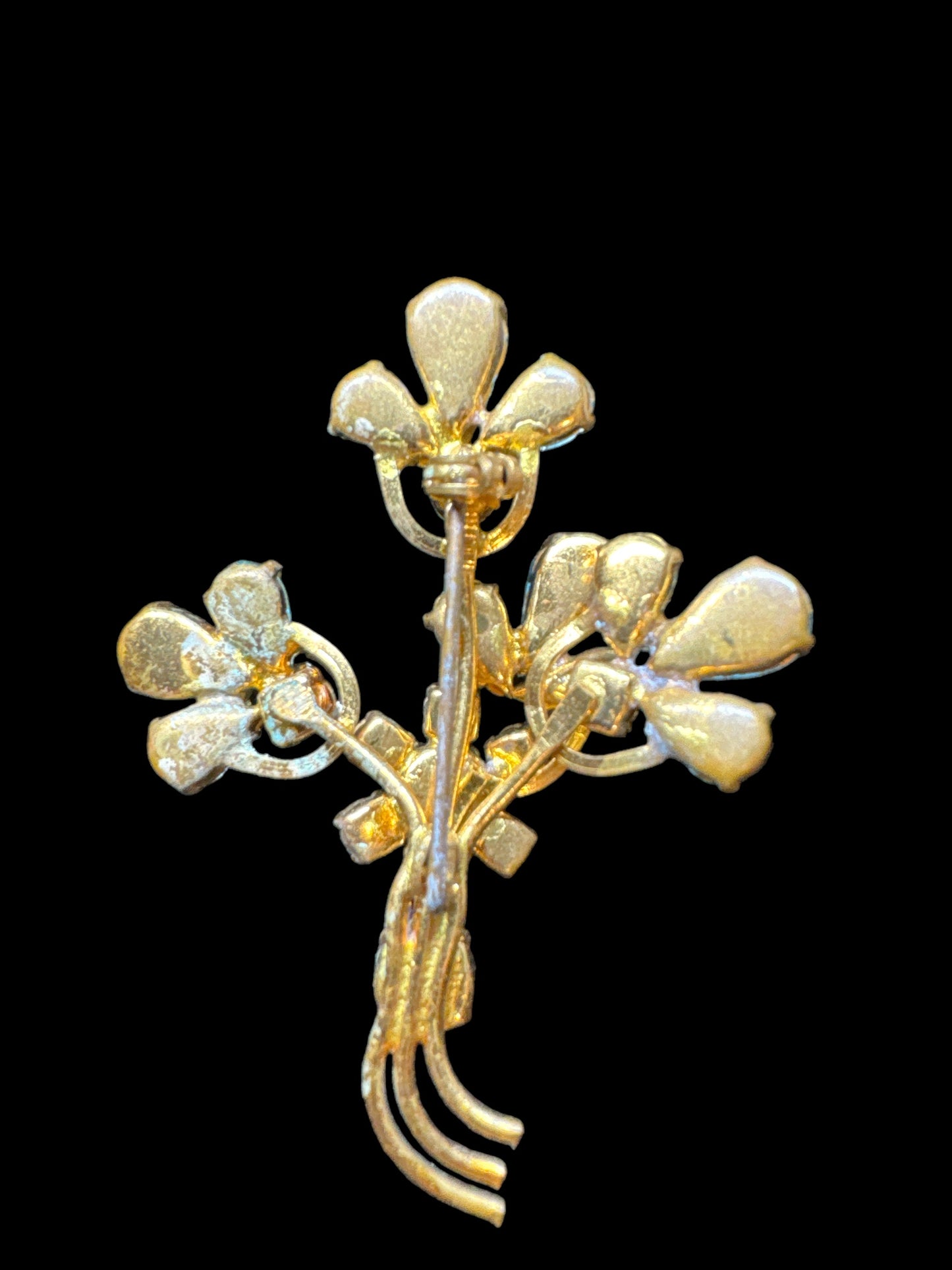 Vintage Rhinestone Flower brooch
